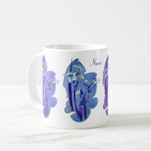 Blaue Iris-Blumenkunst individuell Kaffeetasse