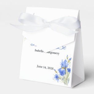 Blaue Iris Braut, die bald heiratet, Something Blu Geschenkschachtel