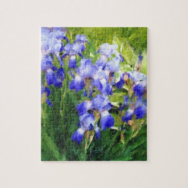 "Blaue Iris-Eindrücke " Puzzle (Vertikal)