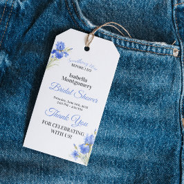 Blaue Iris Etwas Blaues Brautjungfern-Party Dankes Geschenkanhänger
