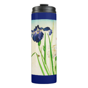 Blaue Iris Japanischer Aquarelldruck Thermosbecher