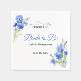Blaue Iris Something Blue Before I Do Brautparty Serviette