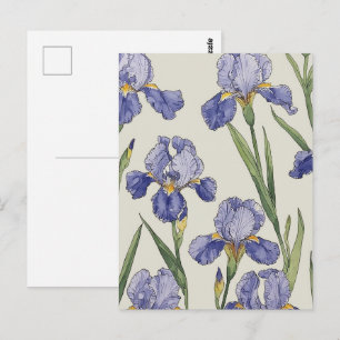 Blaue Irisblüten Postkarte