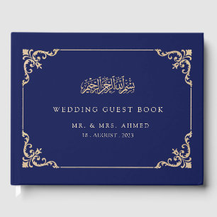 Blaue islamische Hochzeit Gästebuch