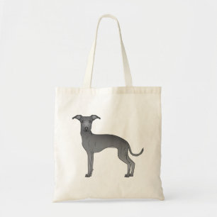 Blaue italienische Windhund-Cartoon-Hundeillustrat Tragetasche