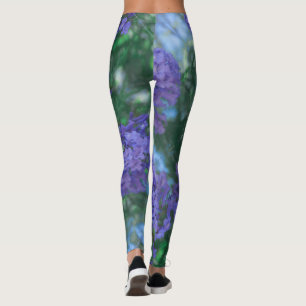 Blaue Jacaranda-Baum-Blüten Pastellfarben Leggings