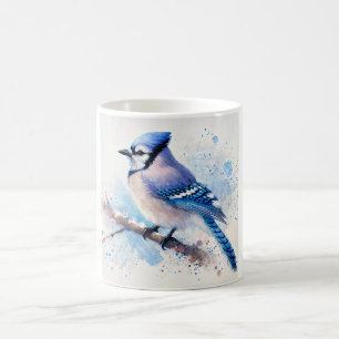 Blaue Jay auf Zweigkunst Kaffeetasse