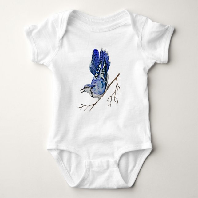 Blaue Jay Baby Strampler (Vorderseite)