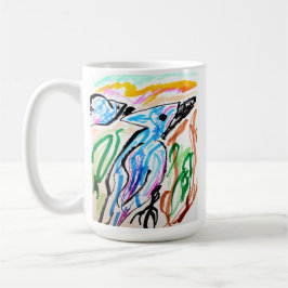 Blaue Jay fliegen Frühjahr-Zeit Kaffeetasse