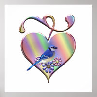 Blaue Jay im Hübschen Herzen