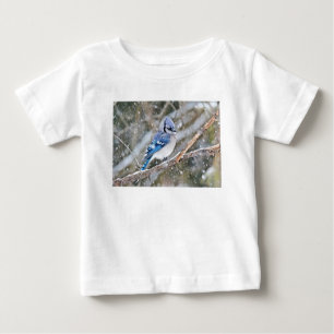 Blaue Jay im Schneesturm Baby T-shirt