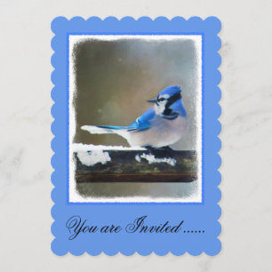 Blaue Jay-Malerei - Original Bird Art Einladung