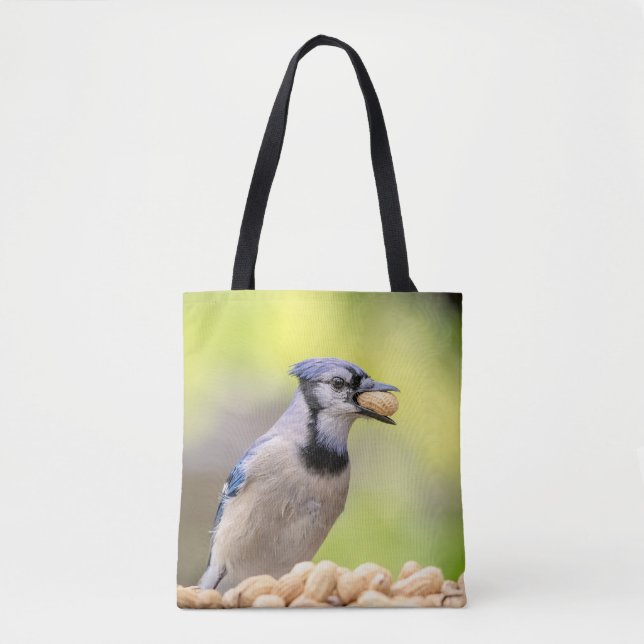 Blaue Jay mit Erdnuss (Vorderseite)