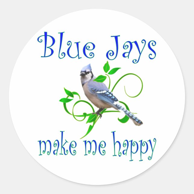 Blaue Jay Runder Aufkleber (Vorderseite)