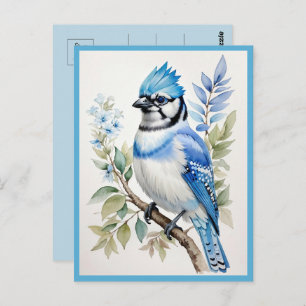 Blaue Jay-Vogel auf Baumzweig Postkarte