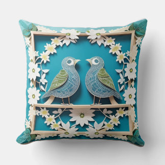 Blaue Jay Vogelpapier Art Kissen