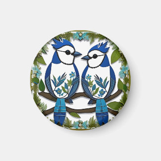 Blaue Jay Vogelpapier Art Magnet