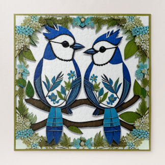 Blaue Jay Vogelpapier Art Puzzle