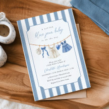 Blaue Jeans-Baby-Baby-Party-Einladung
