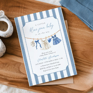 Blaue Jeans-Baby-Baby-Party-Einladung Einladung