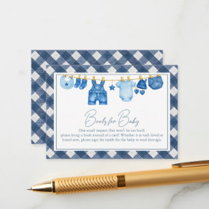 Blaue Jeans-Baby-Bücher für Baby Shower Begleitkarte