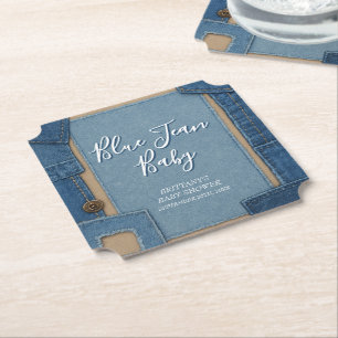 Blaue Jeans Baby Denim-Baby-Party Untersetzer