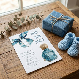 Blaue Jeans Baby Denim Baby Shower Einladung