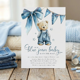 Blaue Jeans Baby Denim Baby Shower Einladung