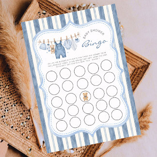 Blaue Jeans Baby Gestreifte Babyparty-Bingo-Spielk