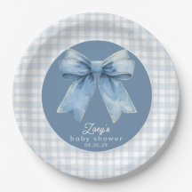 Blaue Jeans Baby Junge Baby Shower Gingham Papier
