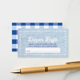 Blaue Jeans Baby Jungenwindel-Raffle-Ticket Begleitkarte