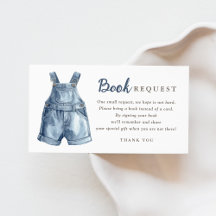 Blaue Jeans-Baby-Party-Buch-Anfrage-Einlagekarte