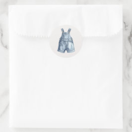 Blaue Jeans-Baby-Party Einfache Umschlag-Aufkleber Runder Aufkleber