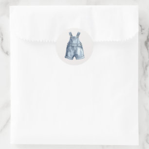Blaue Jeans-Baby-Party Einfache Umschlag-Aufkleber Runder Aufkleber
