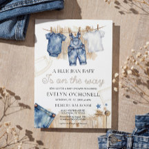 Blaue Jeans-Baby-Party-Einladung