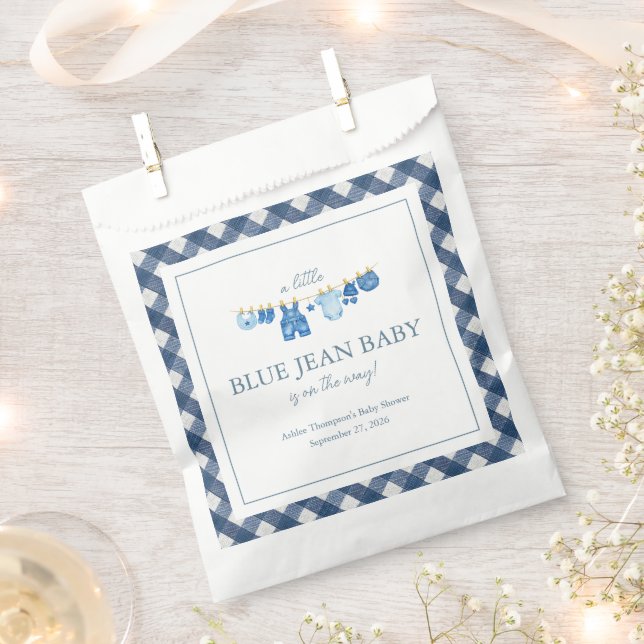Blaue Jeans-Baby-Party Geschenktütchen (Ausgeschnitten)