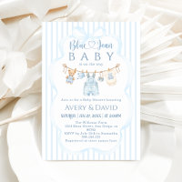 Blaue Jeans-Baby-Party Junge Moderne Streifen