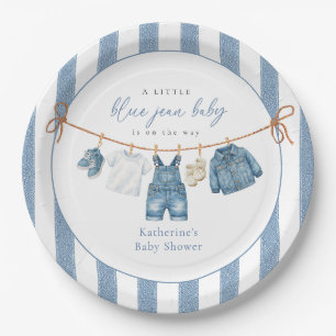 Blaue Jeans-Baby-Party-Papierplatte Pappteller