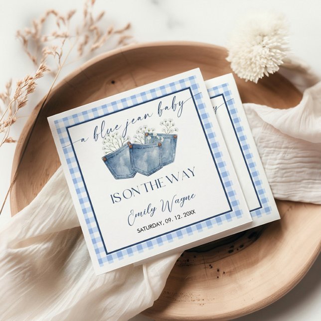 Blaue Jeans-Baby-Party Serviette (Von Creator hochgeladen)