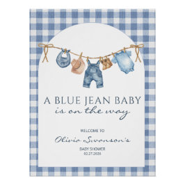 Blaue Jeans-Baby-Shower- Banner Cowboy Poster