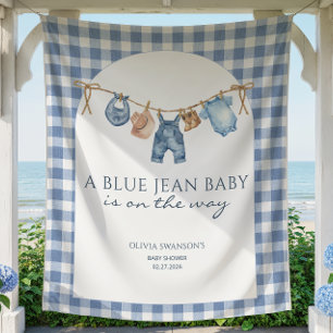 Blaue Jeans-Baby-Shower- Banner Cowboy Wandteppich