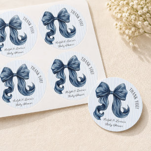 Blaue Jeans Baby Shower Danke Runder Aufkleber