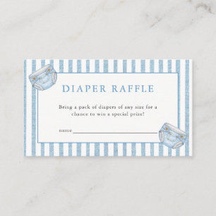 Blaue Jeans Baby Shower Denim Windel Raffle Begleitkarte