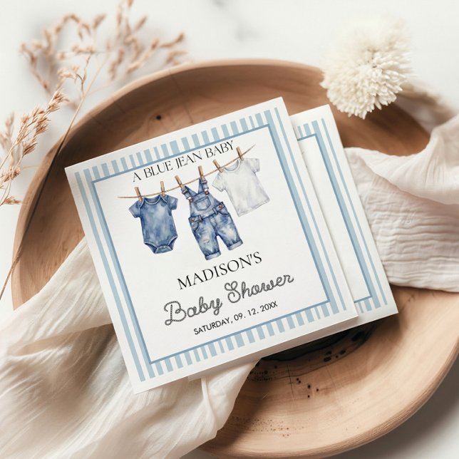 Blaue Jeans-Denim-Baby-Party Serviette (Von Creator hochgeladen)