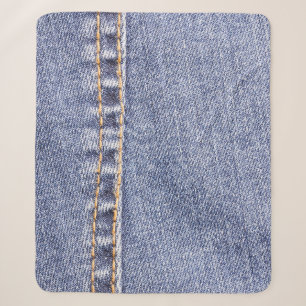 Blaue Jeans: detaillierte Nähtextur. Sherpadecke