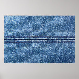 Blaue Jeans-Hintergrund Nahaufnahme (Makro) Poster