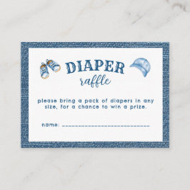Blaue Jeans Jungen Baby Shower Windel Raffle Begleitkarte