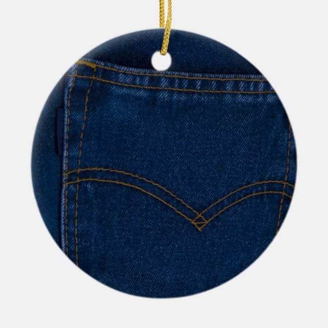 blaue Jeans Keramikornament (Vorne)