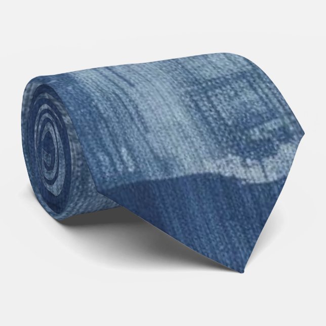 Blaue Jeans Krawatte (Gerollt)