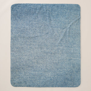 Blaue Jeans mit Säurewaschung, Denim-Textur. Sherpadecke